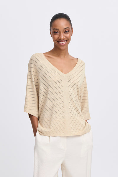 Byoung Gold Lurex Chevron Top