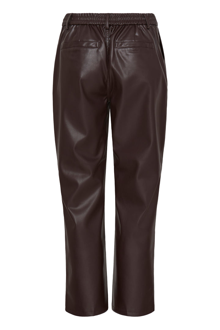 Byoung Brown Faux Leather Daja Pants