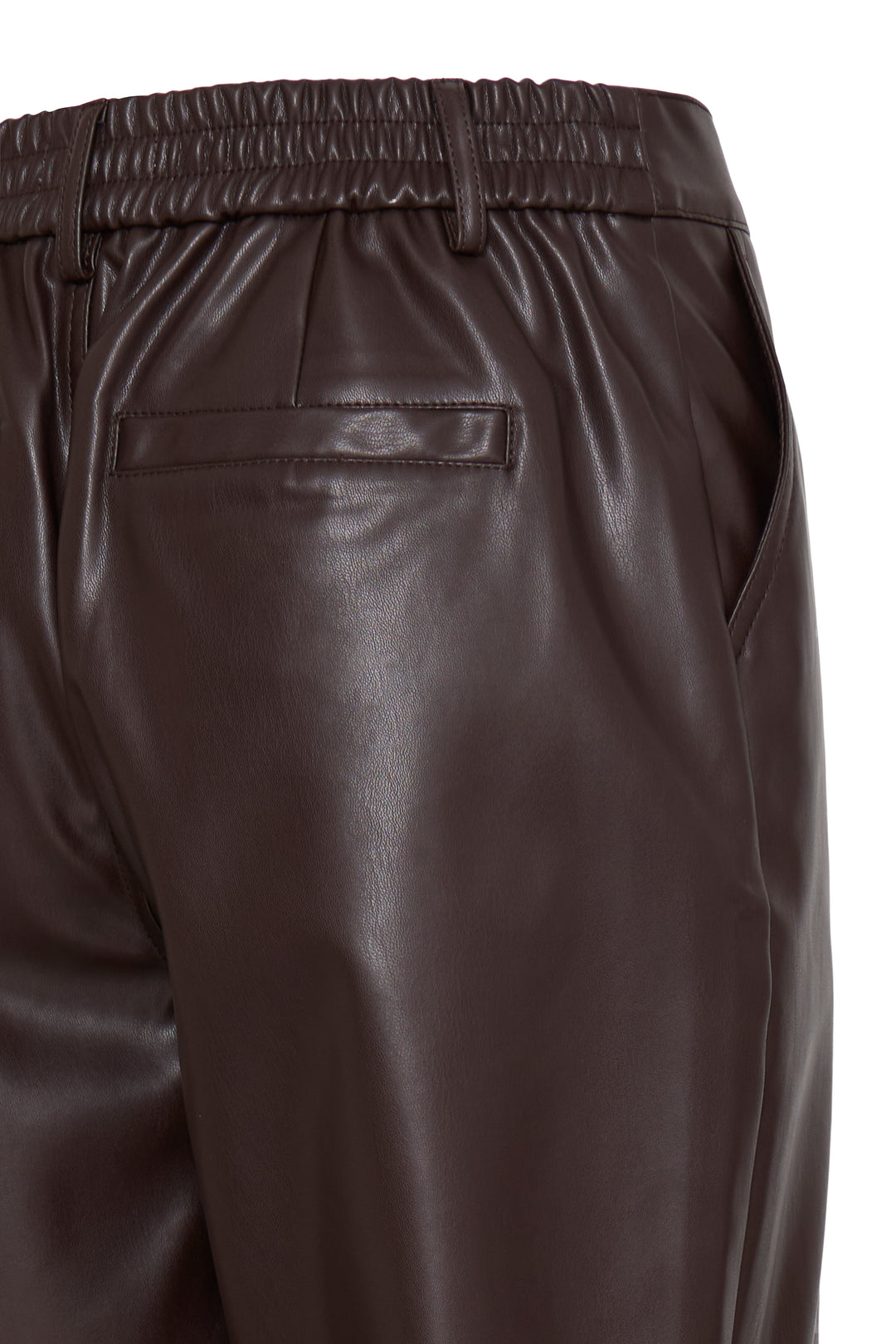 Byoung Brown Faux Leather Daja Pants