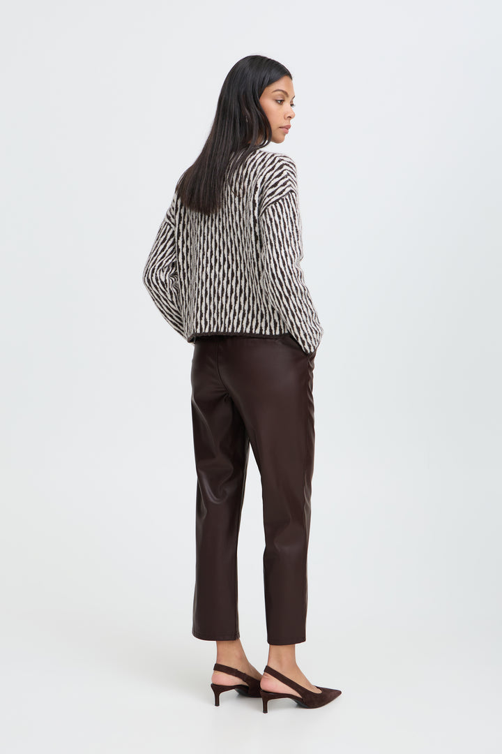 Byoung Brown Faux Leather Daja Pants
