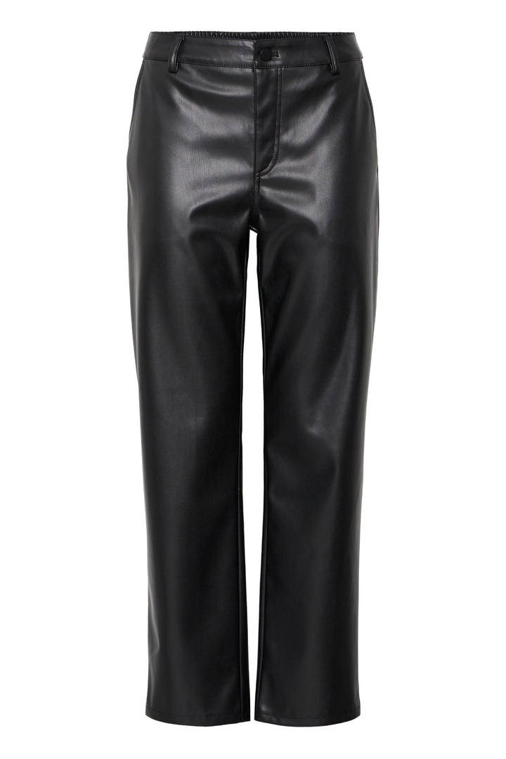 Byoung Black Faux Leather Daja Pants