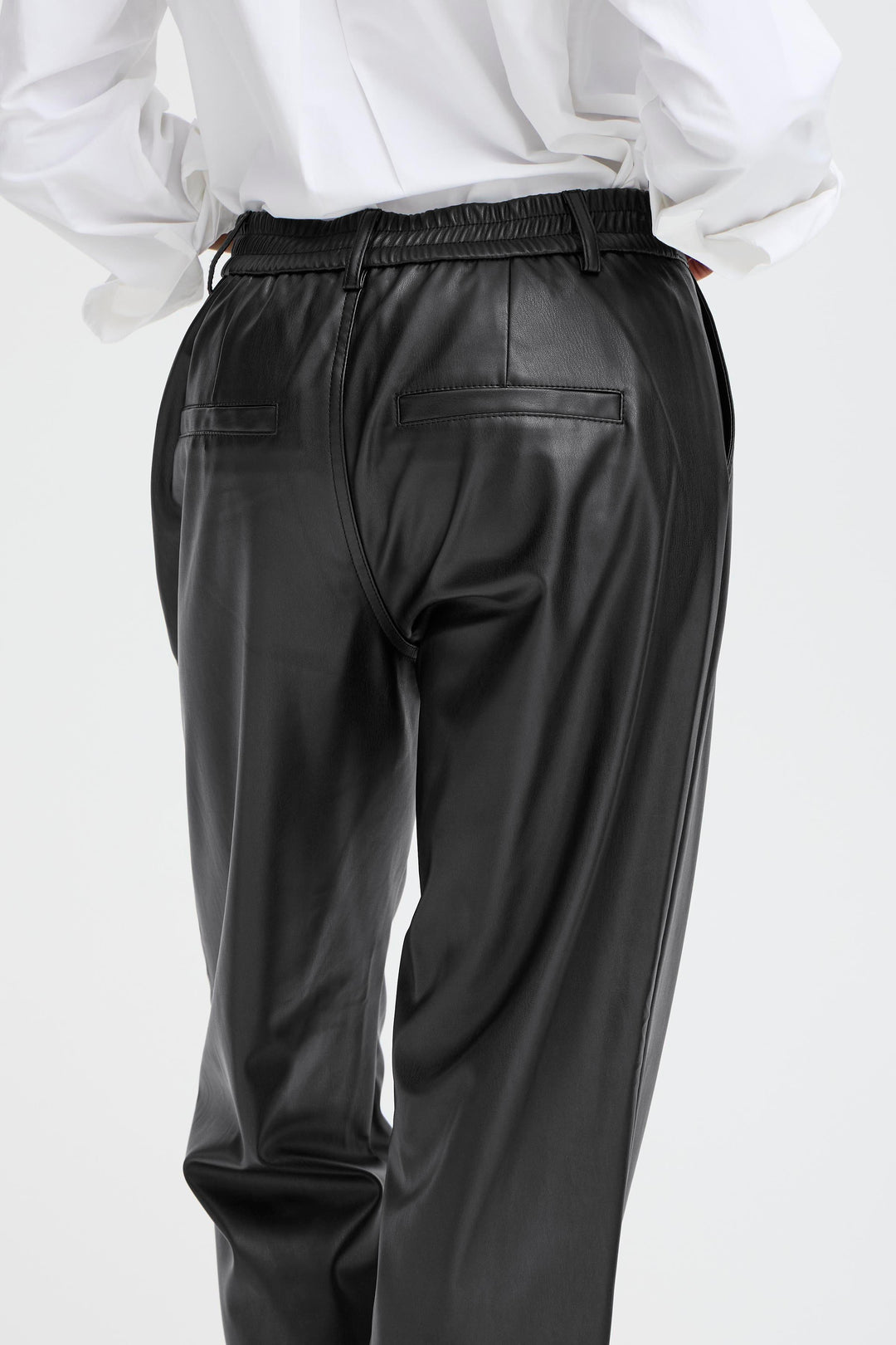 Byoung Black Faux Leather Daja Pants