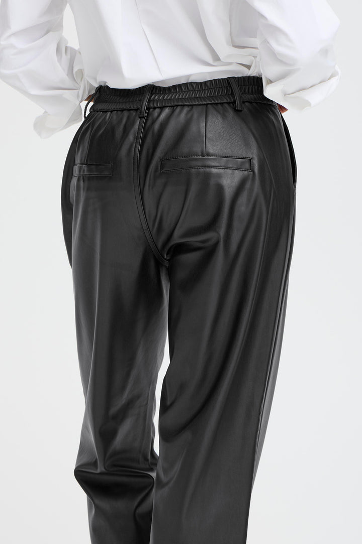 Byoung Black Faux Leather Daja Pants