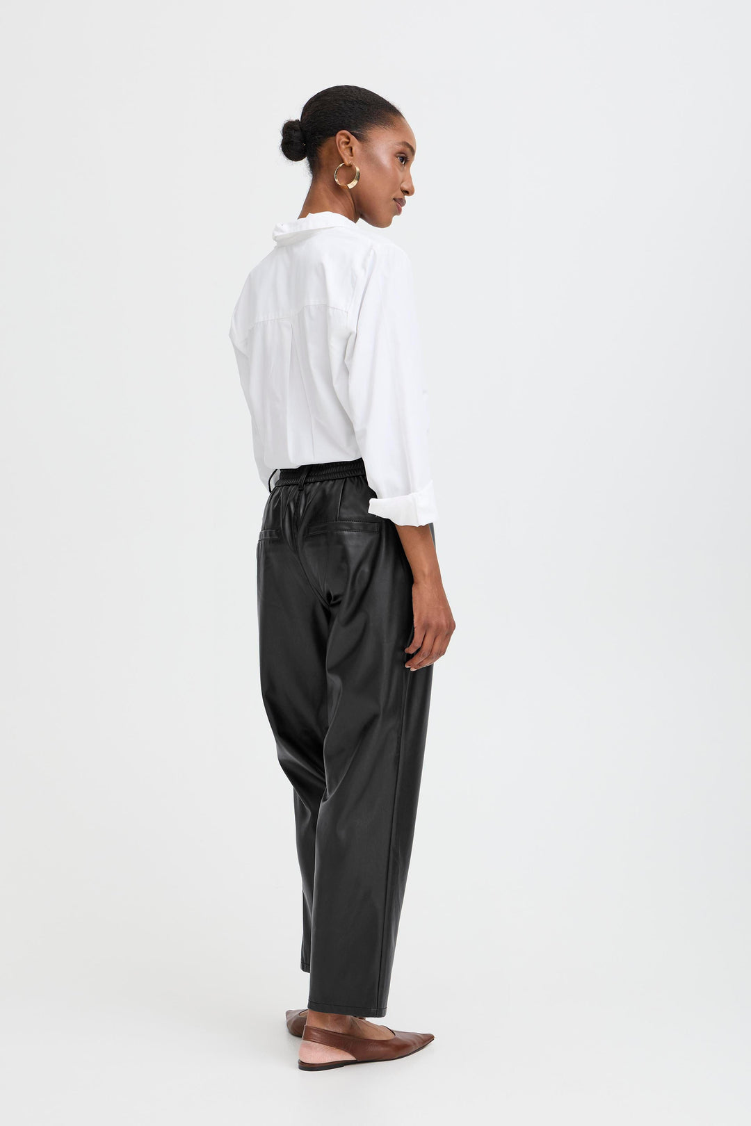 Byoung Black Faux Leather Daja Pants