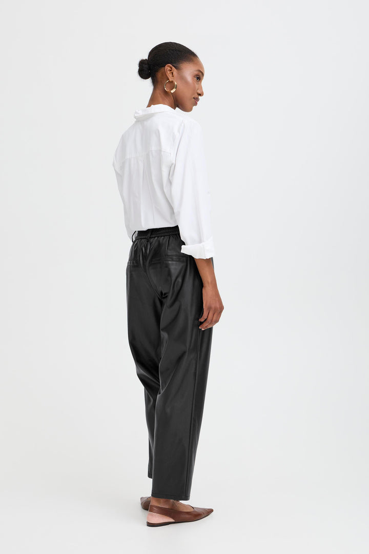 Byoung Black Faux Leather Daja Pants