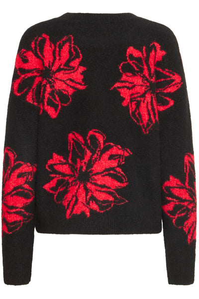 Byoung Red Flower Omea Jumper