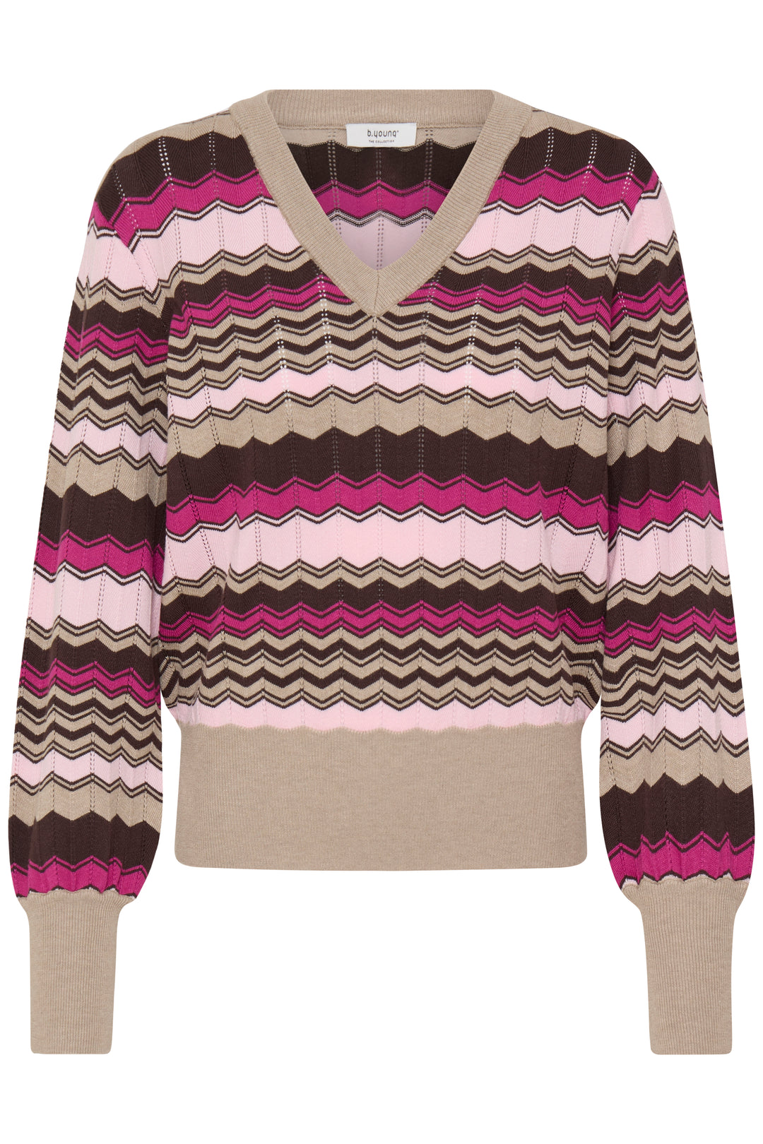 Byoung Pink Zig Zag Pointelle Jumper