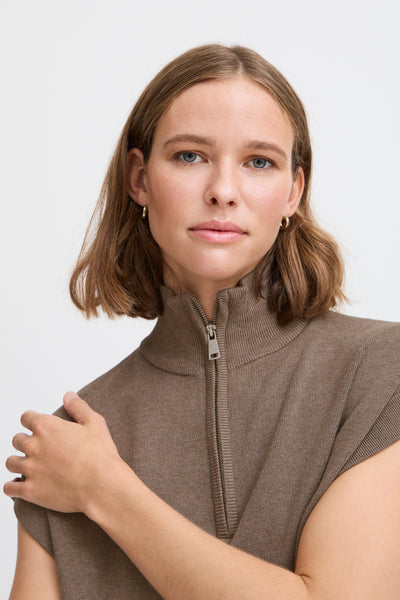 Byoung Walnut Morla Zip Vest