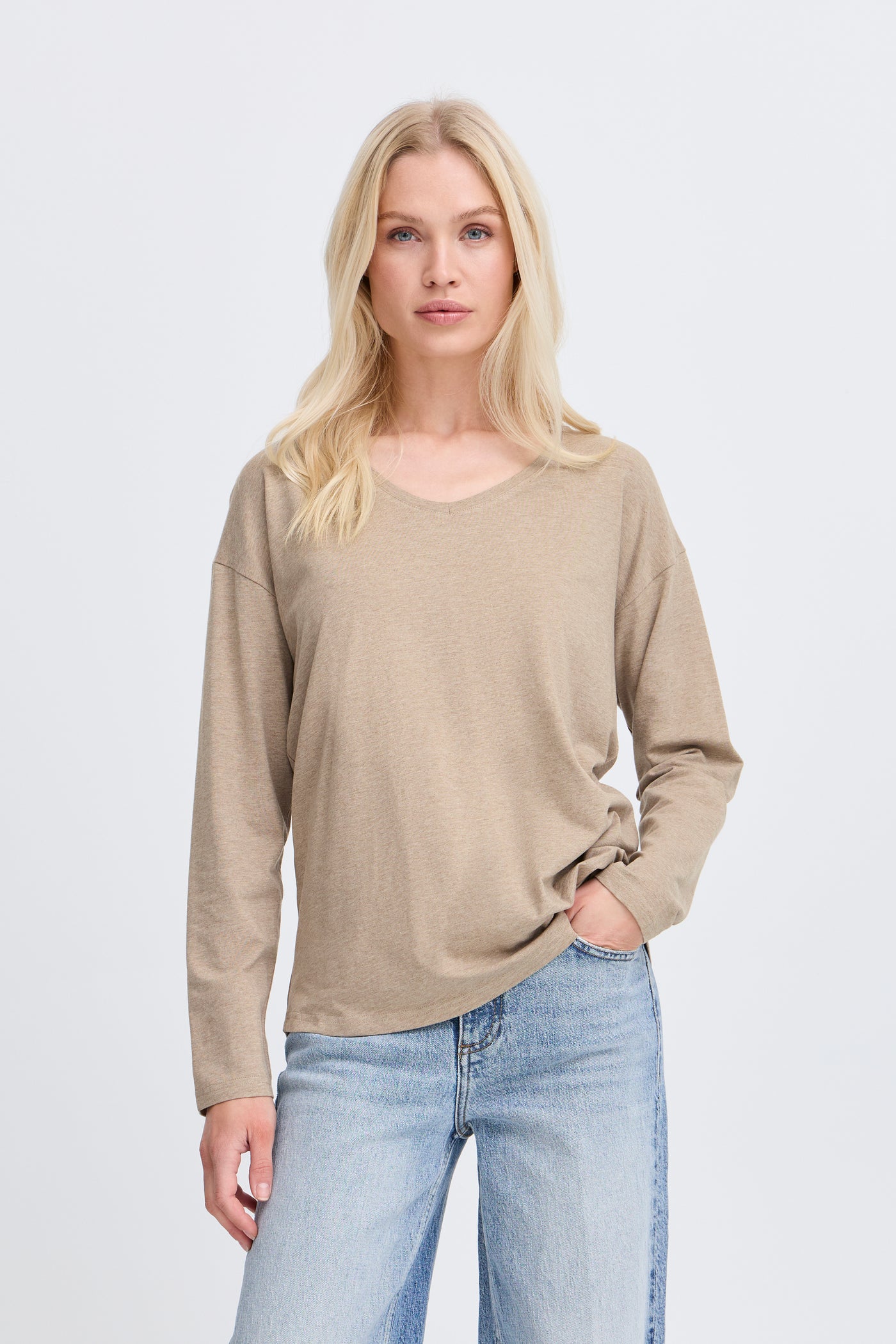 Byoung String Melange V Neck Pamila Top