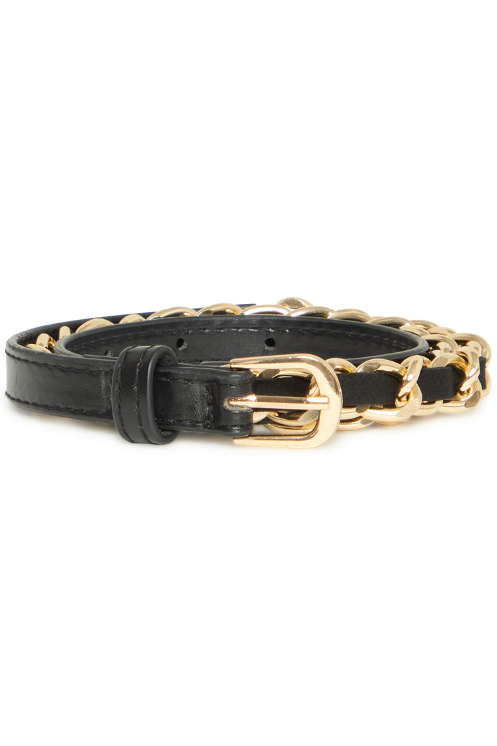 Byoung Black & Gold Chain Belt