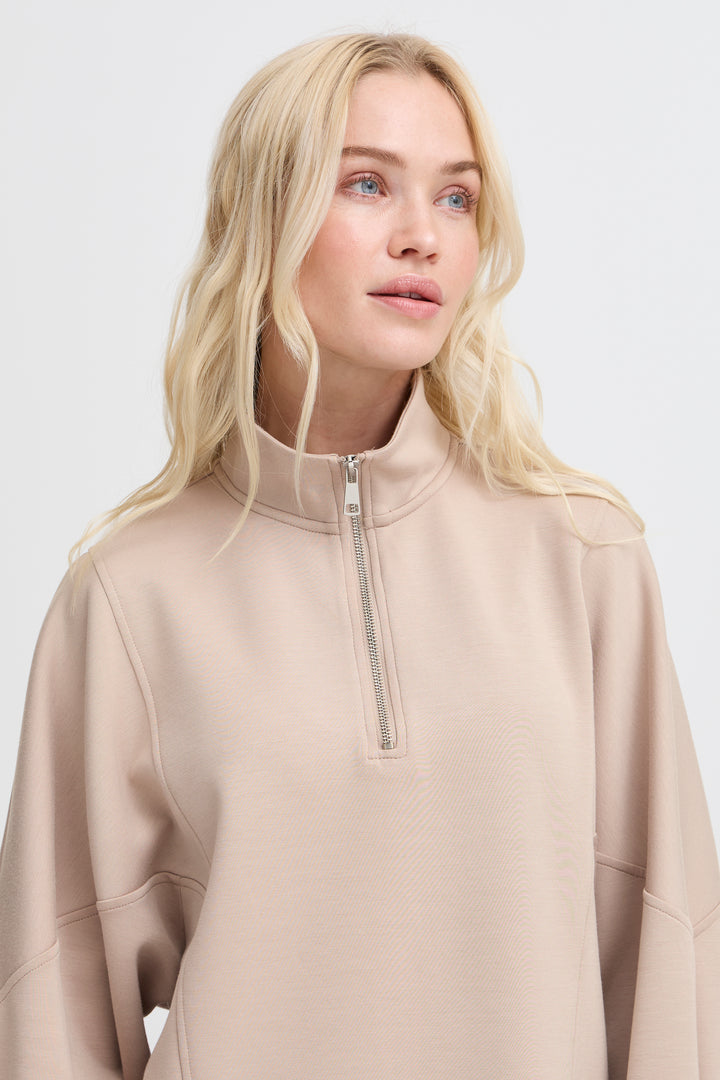Byoung Stone Zip Neck Sweatshirt