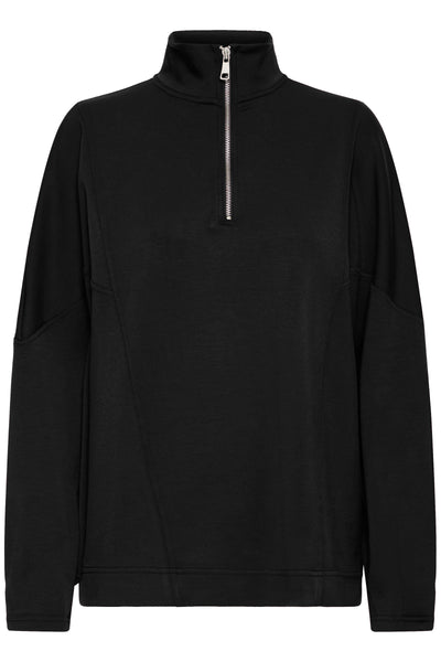 Byoung Black Zip Neck Sweatshirt