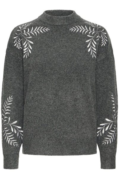 Byoung Grey Embroidered Jumper