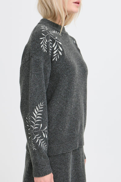 Byoung Grey Embroidered Jumper