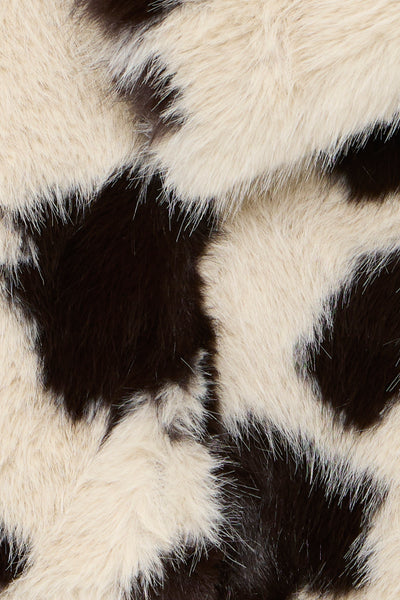 Byoung Cow Print Furry Coat