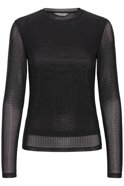 Byoung Black Gem Mesh Top