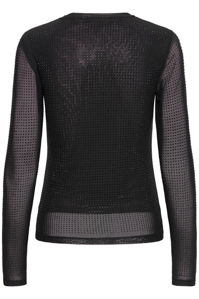 Byoung Black Gem Mesh Top