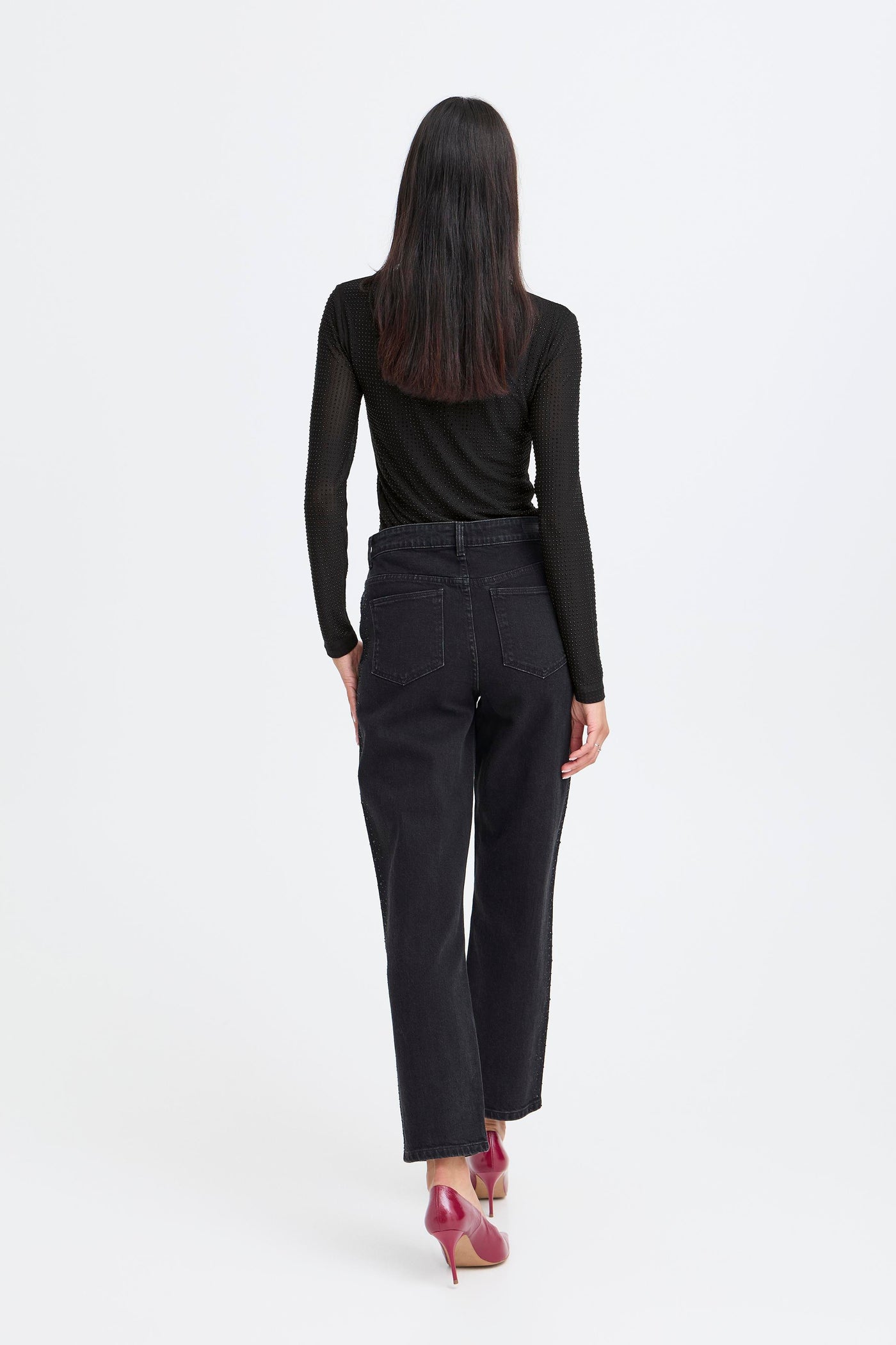 Byoung Black Gem Mesh Top