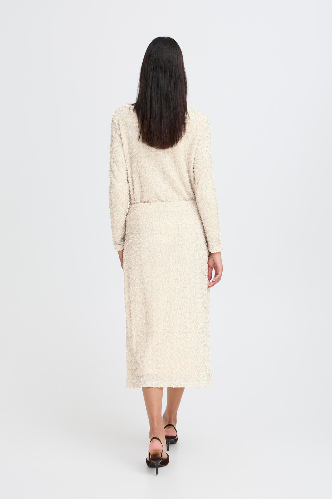 Byoung Cream Sequin Pary Skirt