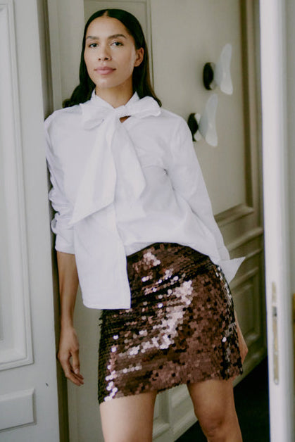 Byoung Chocolate Sequin Skirt