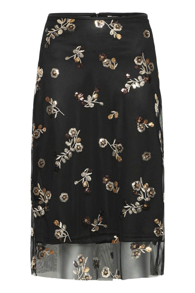 Byoung Floral Sequin Skirt