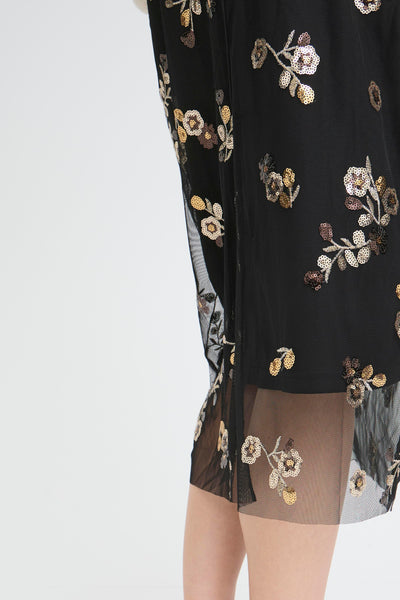 Byoung Floral Sequin Skirt