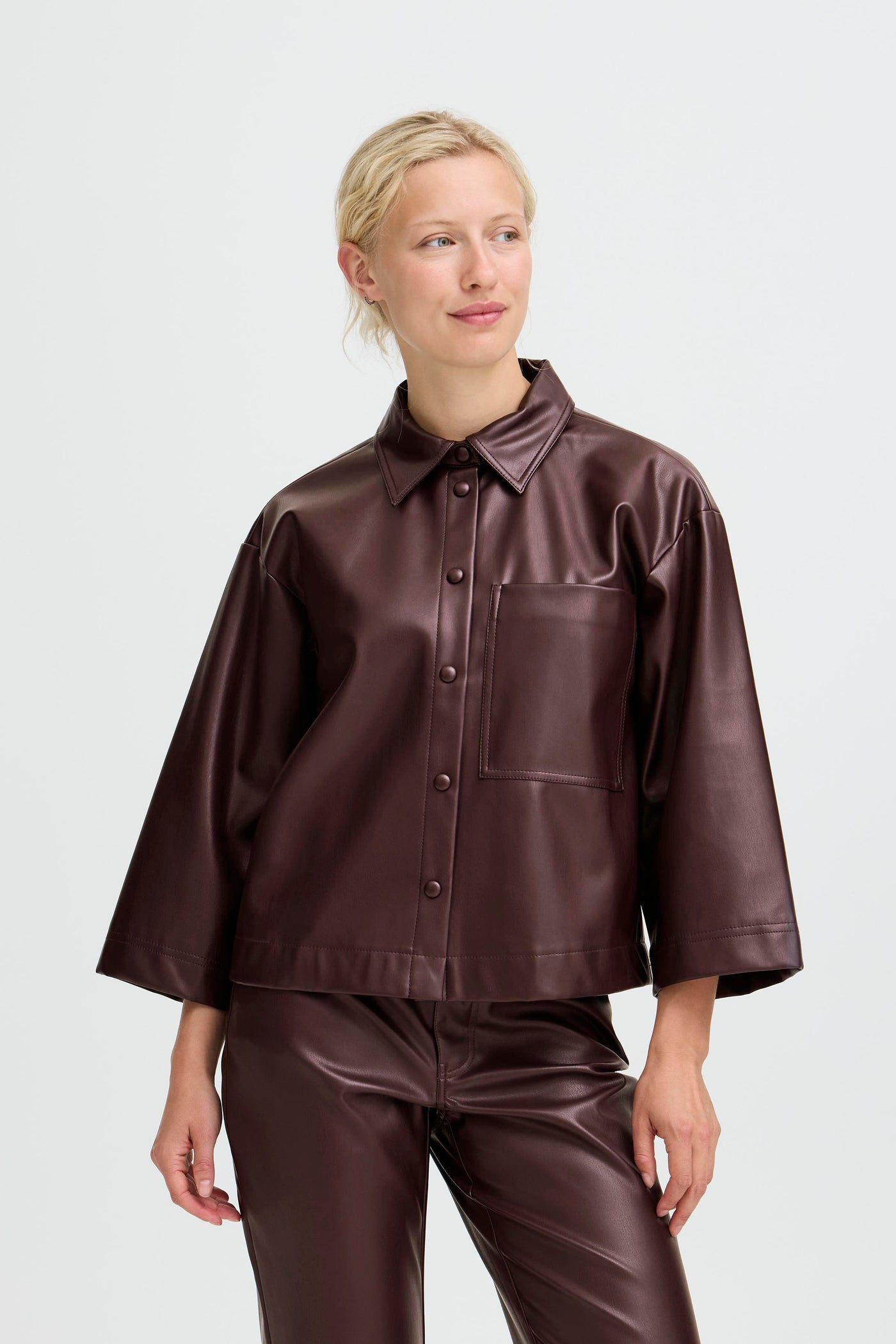Byoung Port Faux Leather Shirt