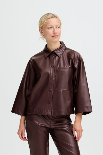 Byoung Port Faux Leather Shirt