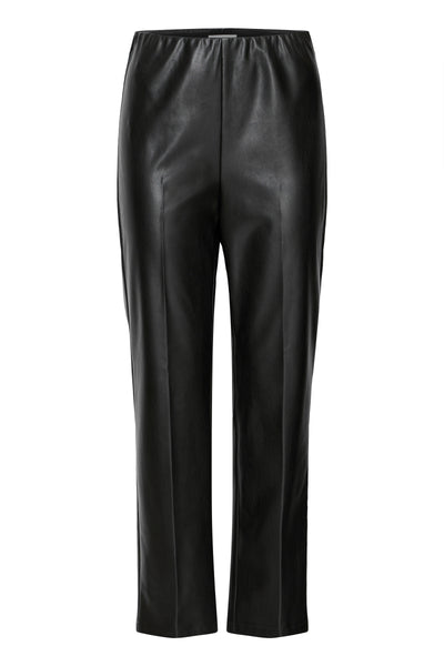 Black Faux Leather Kaddo Pants