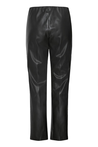 Black Faux Leather Kaddo Pants
