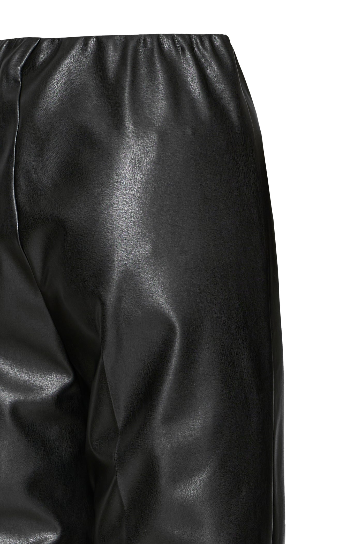 Black Faux Leather Kaddo Pants