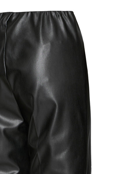 Black Faux Leather Kaddo Pants