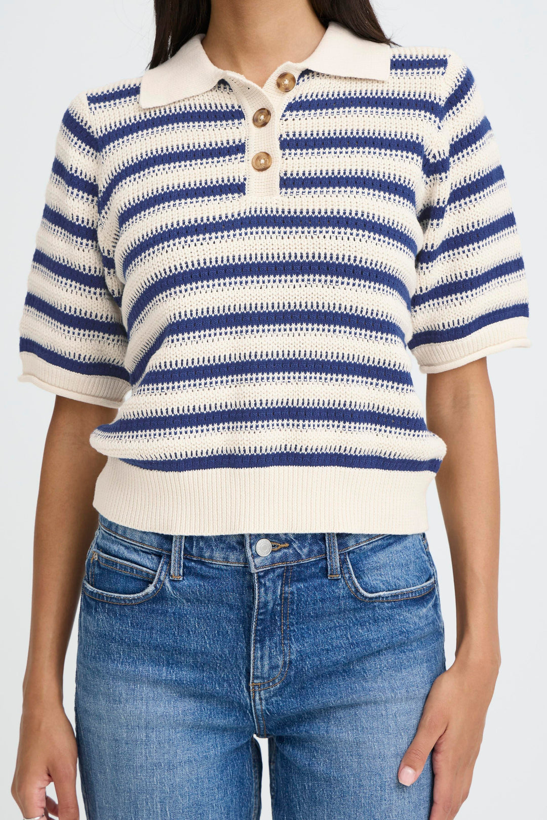 Byoung Stripe Mikala Polo Jumper