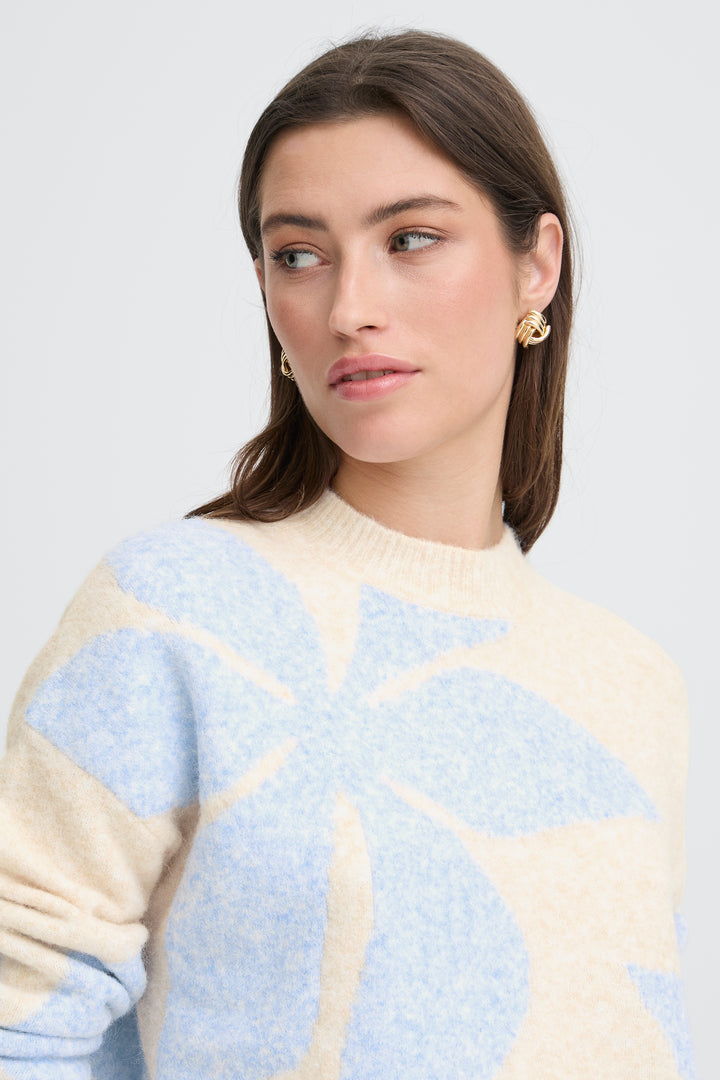 Byoung Pale Blue Flower Jumper