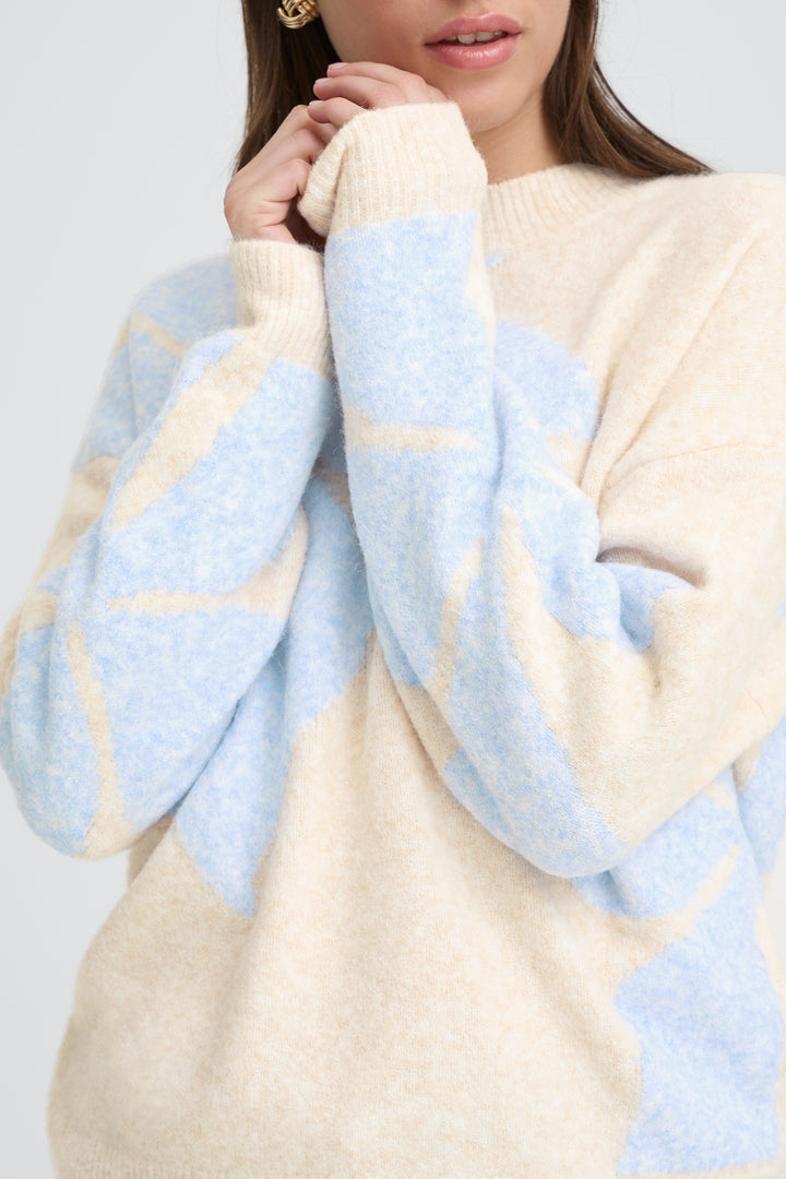 Byoung Pale Blue Flower Jumper