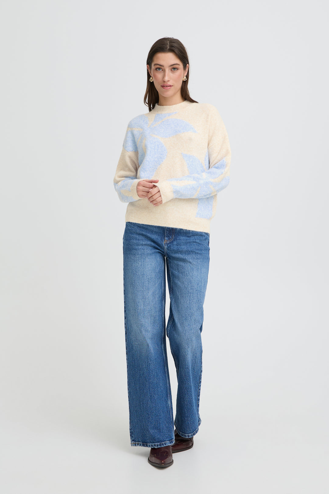 Byoung Pale Blue Flower Jumper