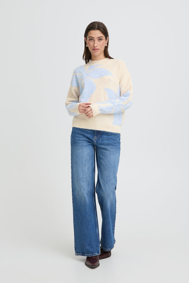 Byoung Pale Blue Flower Jumper