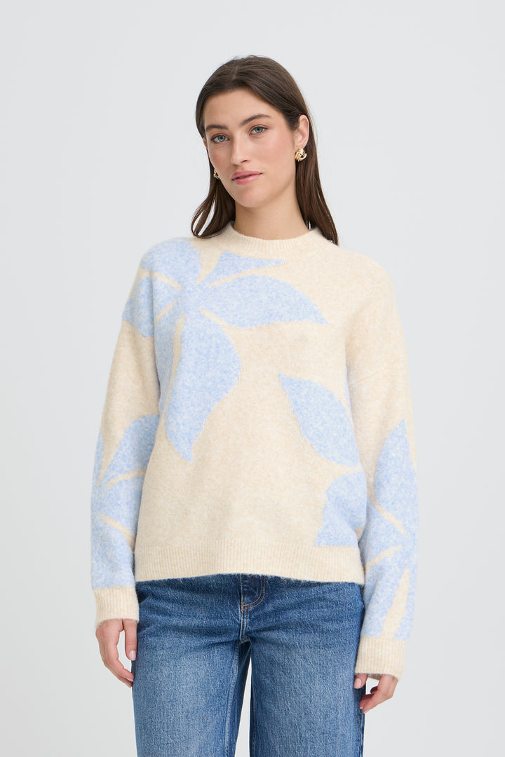 Byoung Pale Blue Flower Jumper