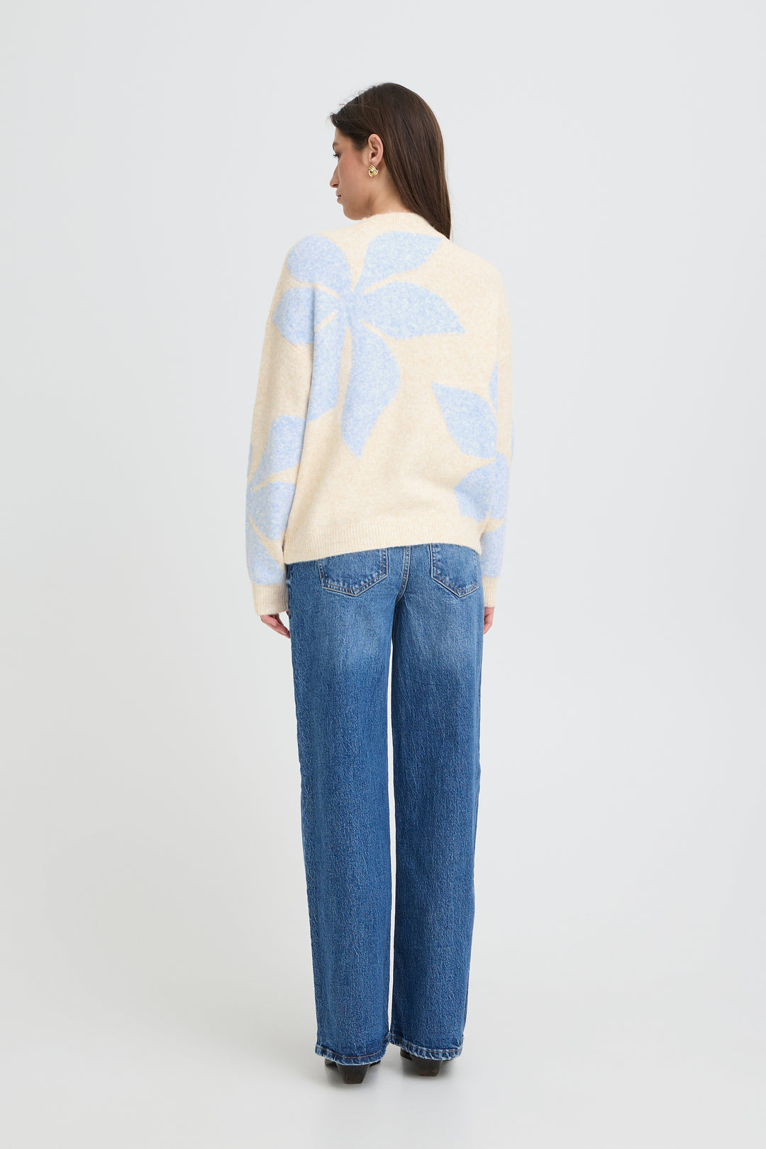 Byoung Pale Blue Flower Jumper