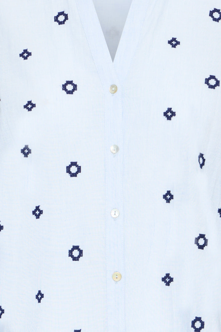Byoung Blue Embroidered Shirt
