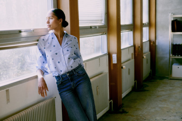 Byoung Blue Embroidered Shirt