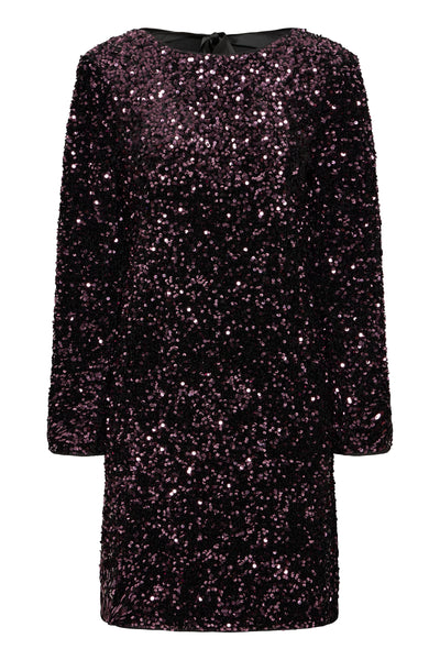 Byoung Plum Sequin Bow Dress