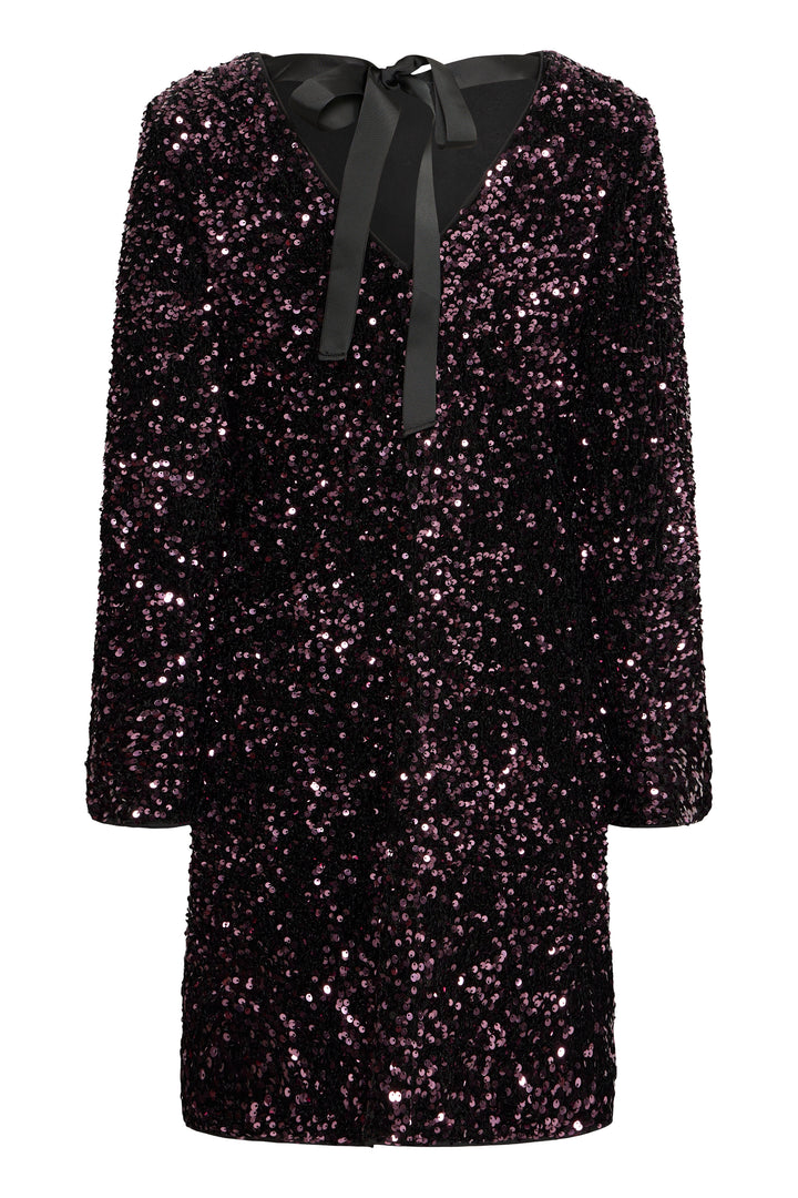 Byoung Plum Sequin Bow Dress
