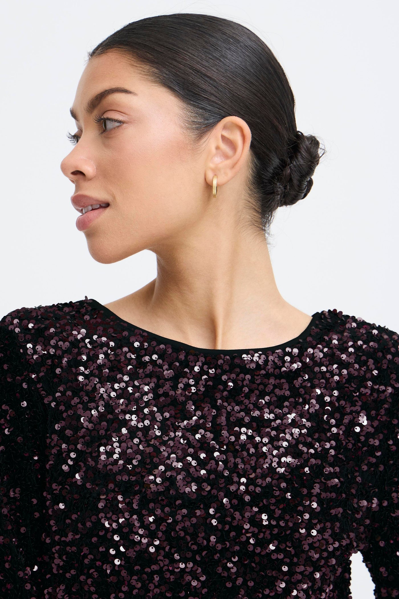 Byoung Plum Sequin Bow Dress