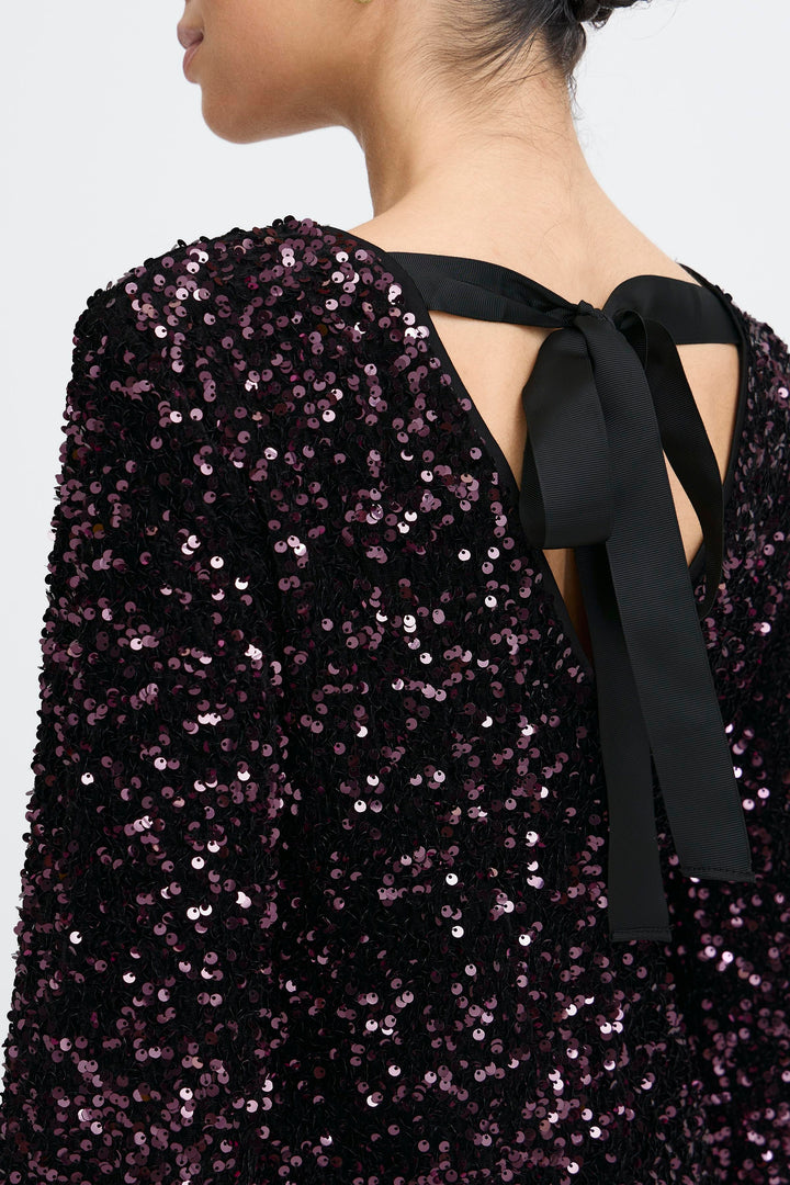 Byoung Plum Sequin Bow Dress