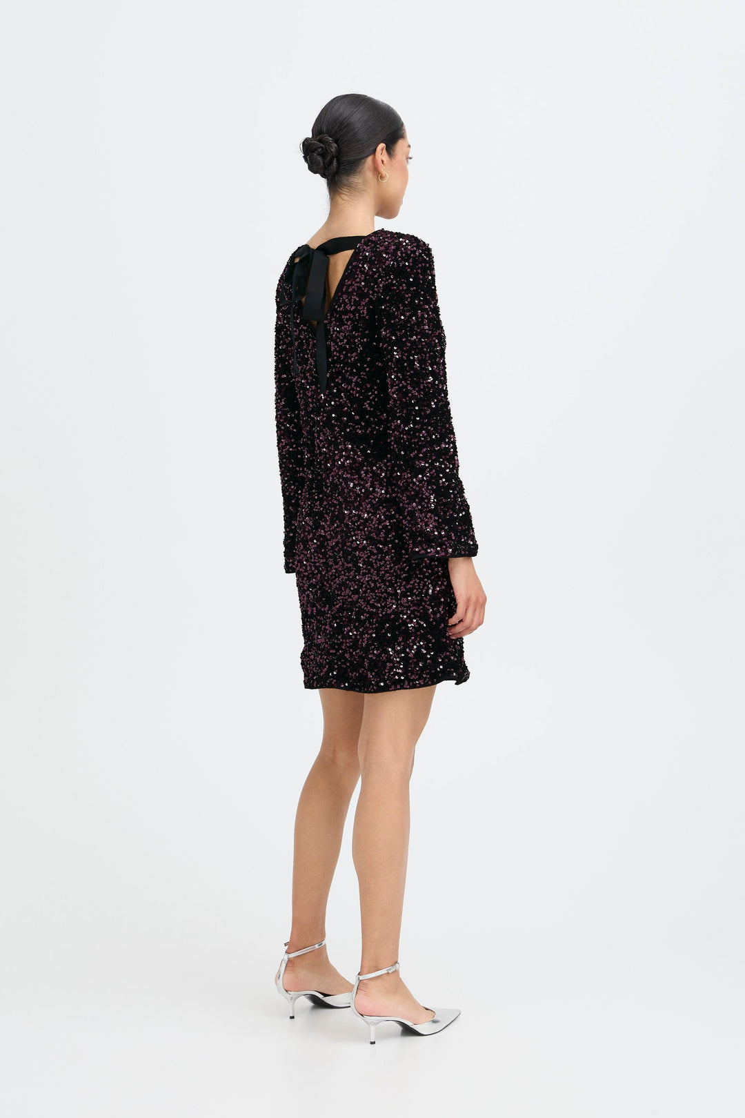 Byoung Plum Sequin Bow Dress