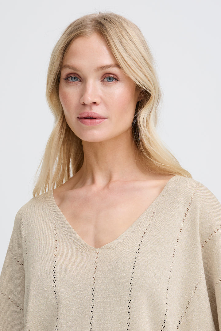 Byoung Gold Lurex Mobbe V Neck