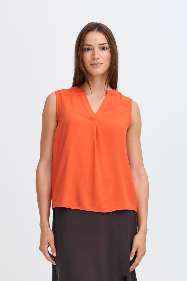 Byoung Orange Joella Sleeveless Top
