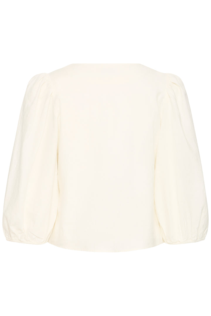 Byoung Cream Puff Sleeve Linen Top