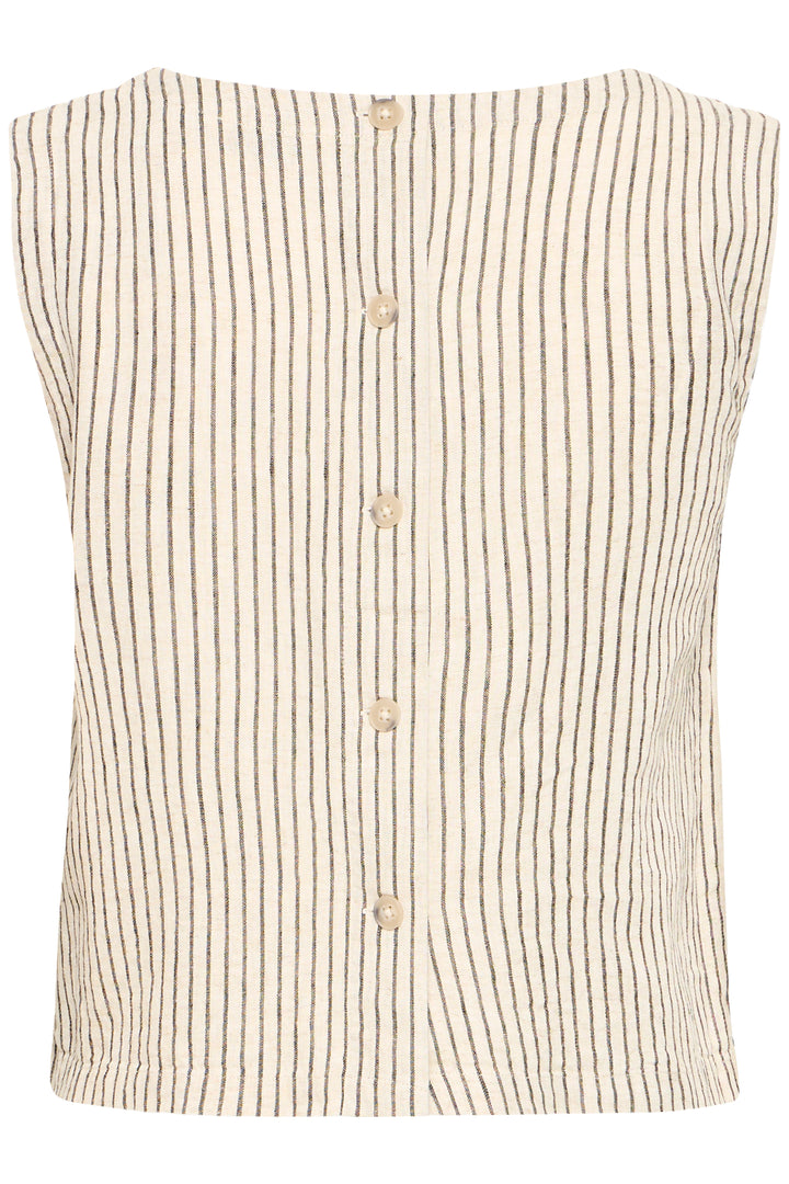 Byoung Linen Blend Stripe Top